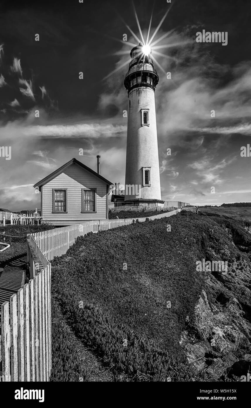 Luftaufnahme von Pigeon Point Lighthouse in Kalifornien Stockfoto