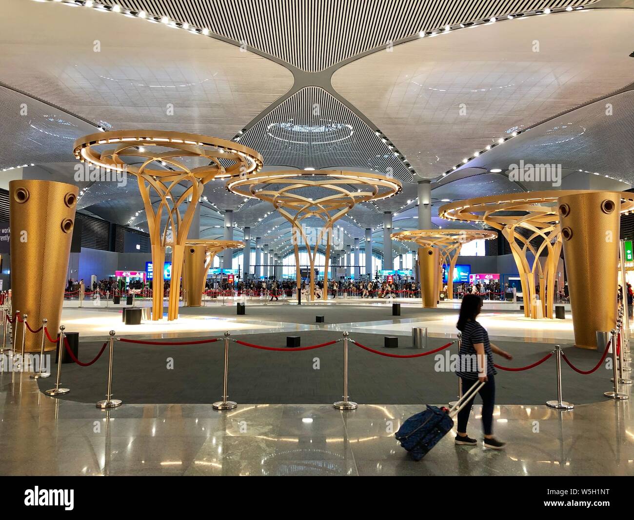Innenansicht des neuen Flughafen von Istanbul. Neue Istanbul Flughafen ist der Internationale Flughafen in Istanbul, Türkei. Stockfoto