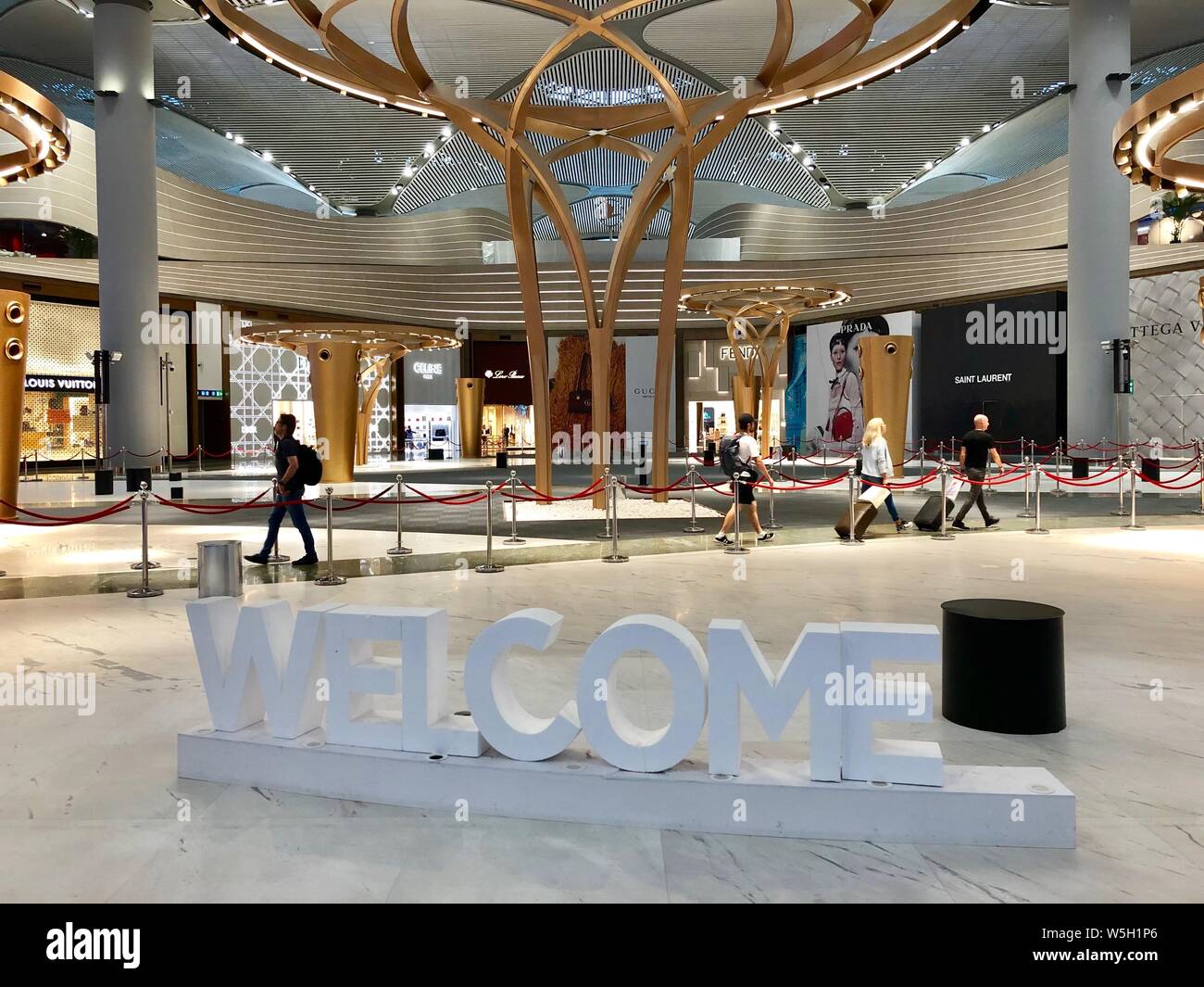 Innenansicht des neuen Flughafen von Istanbul. Neue Istanbul Flughafen ist der Internationale Flughafen in Istanbul, Türkei. Stockfoto