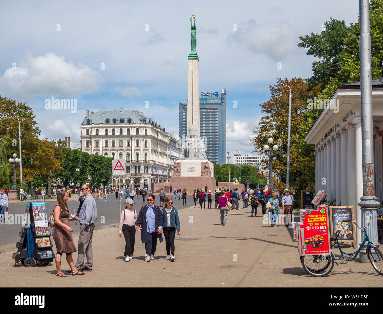 Freiheitsdenkmal in Riga, Lettland, Baltikum, EU. Stockfoto