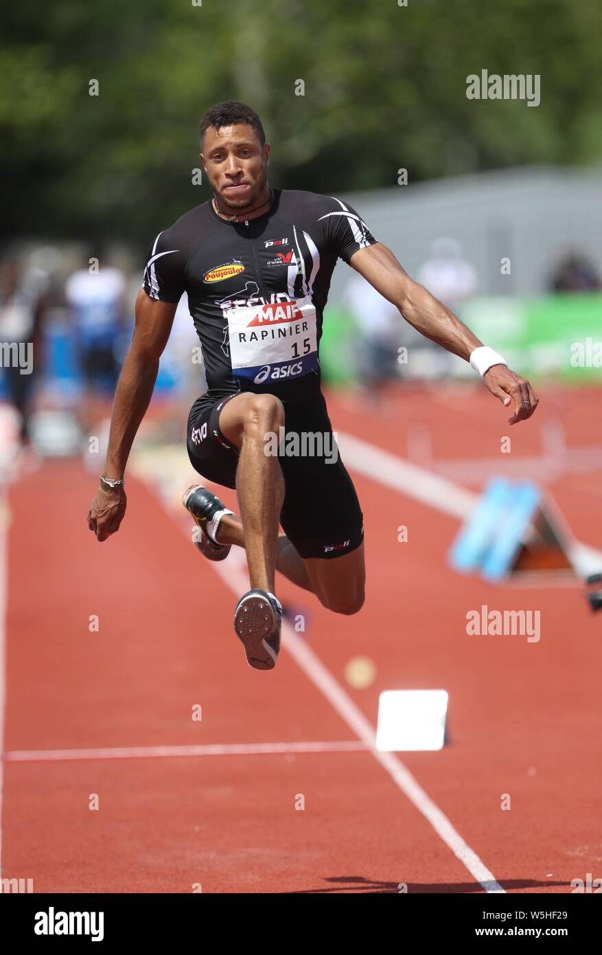 Yoann Rapinier auf Entente Franconville Cesame Va Finale Triple Saut während der Athletik Französische Meisterschaft Elite 2019 am 27. Juli 2019 in Saint-Etienne, Frankreich - Foto Laurent Lairys/DPPI Stockfoto