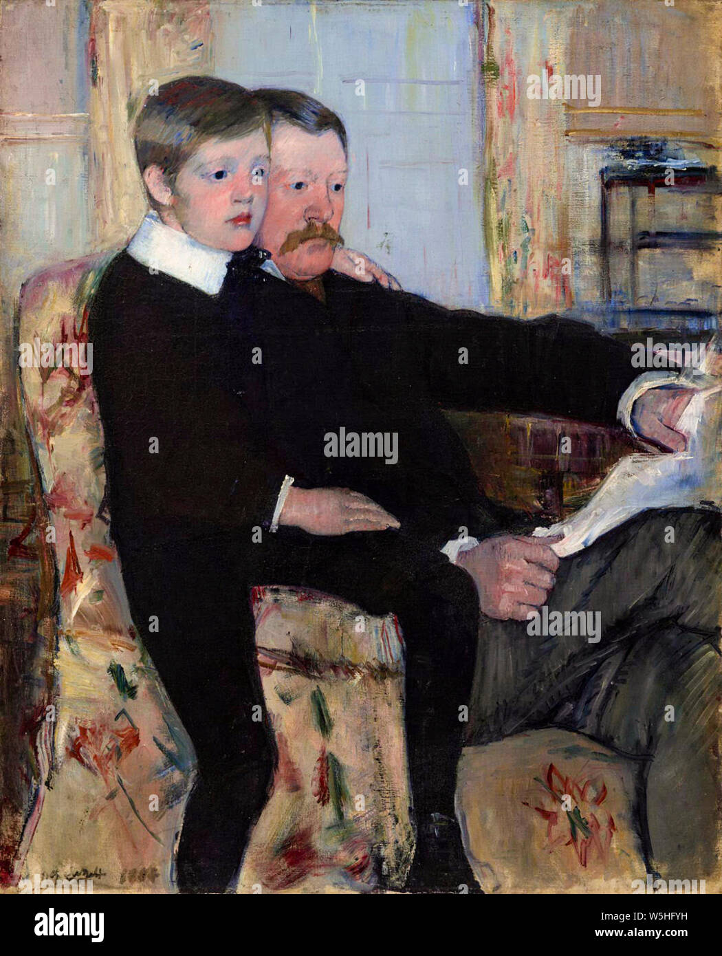 Mary Cassatt, Alexander J Cassatt und sein Sohn Robert Kelso Cassatt, Malerei, 1884. Stockfoto