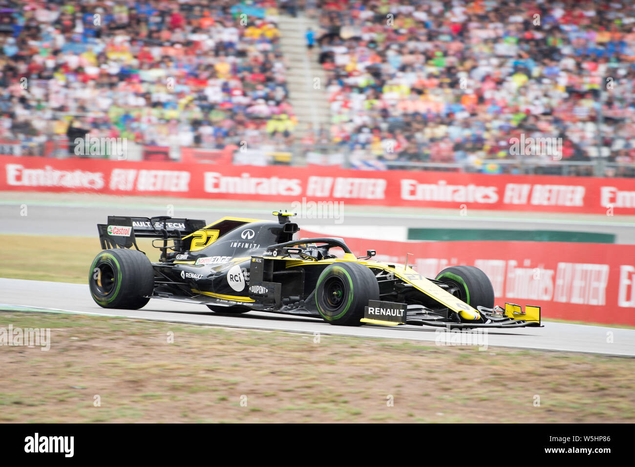 Hockenheim, Deutschland. 28. Juli 2019. Nico HUELKENBERG (HÃ lkenberg, GER, Renault F1 Team), Aktion, Rennen am 28.07.2019, Formel 1, Hockenheim Grand Prix von Deutschland/Deutschland vom 26.07. - 28.07.2019, Saison 2019, | Verwendung der weltweiten Kredit: dpa/Alamy leben Nachrichten Stockfoto