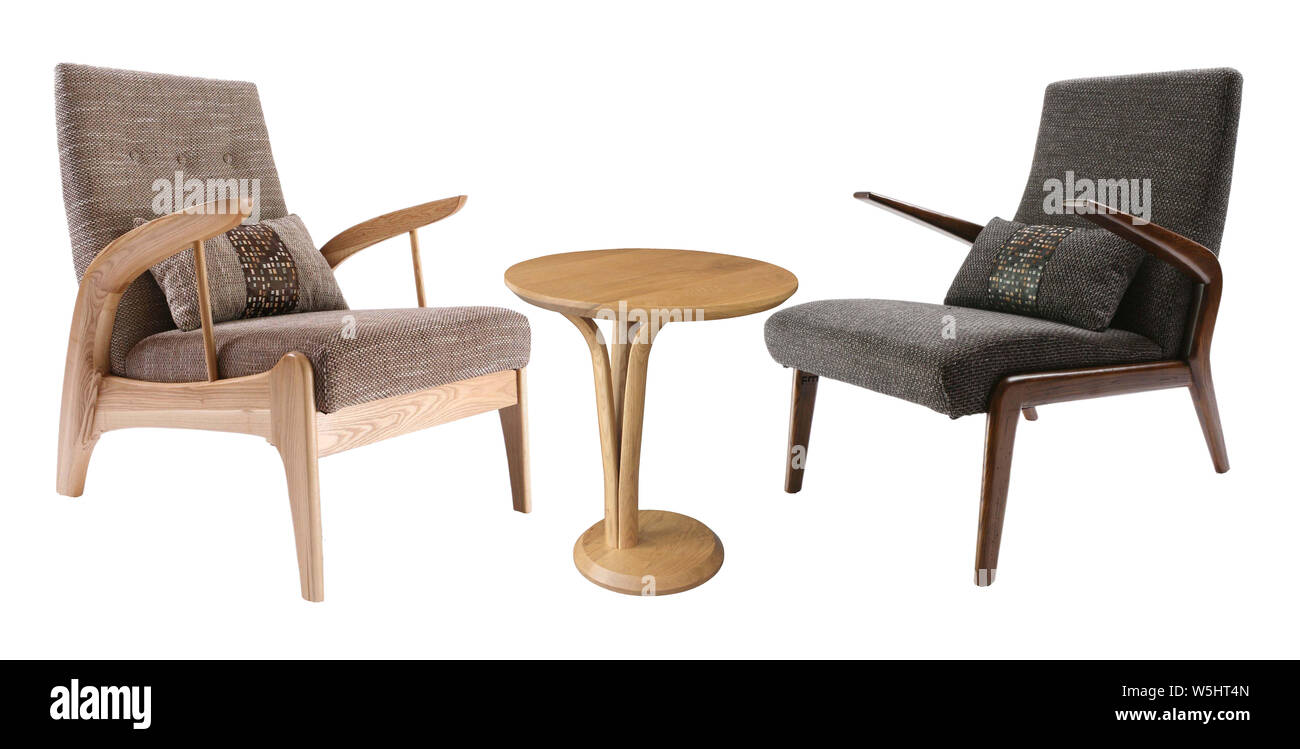 Zwei Sessel und Tisch Stockfoto