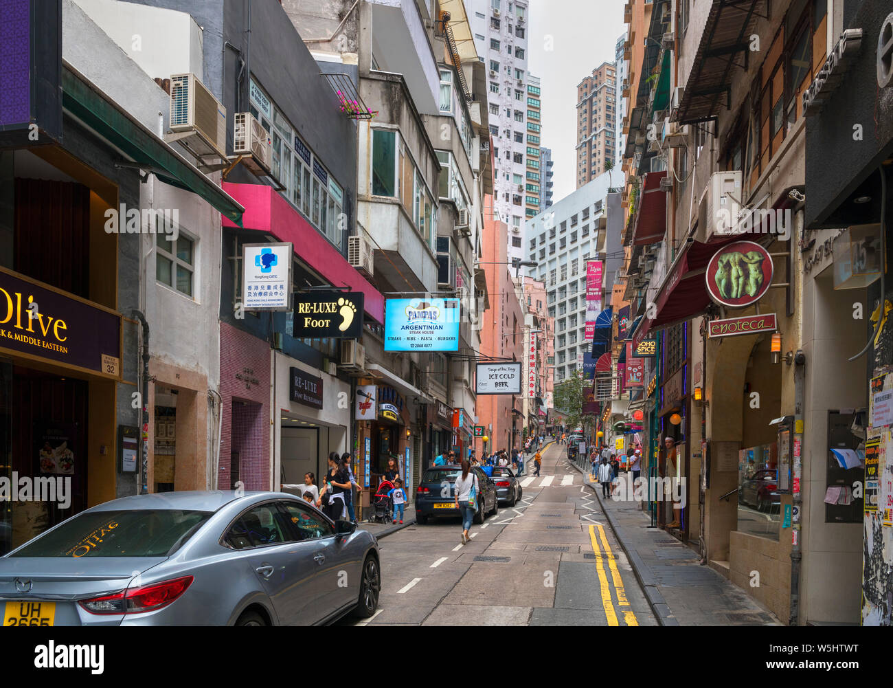 Elgin Street in SoHo, Central, Hong Kong Island, Hong Kong, China Stockfoto