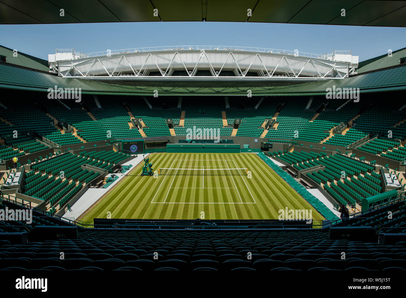 Allgemeine Ansicht von Nummer 1 Hof an der Wimbledon Championships Stockfoto
