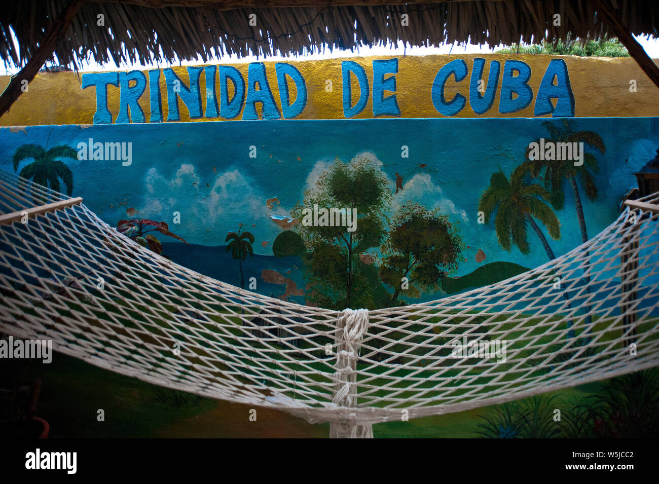 Hängematte in einen privaten Raum in Trinidad, Kuba Stockfoto