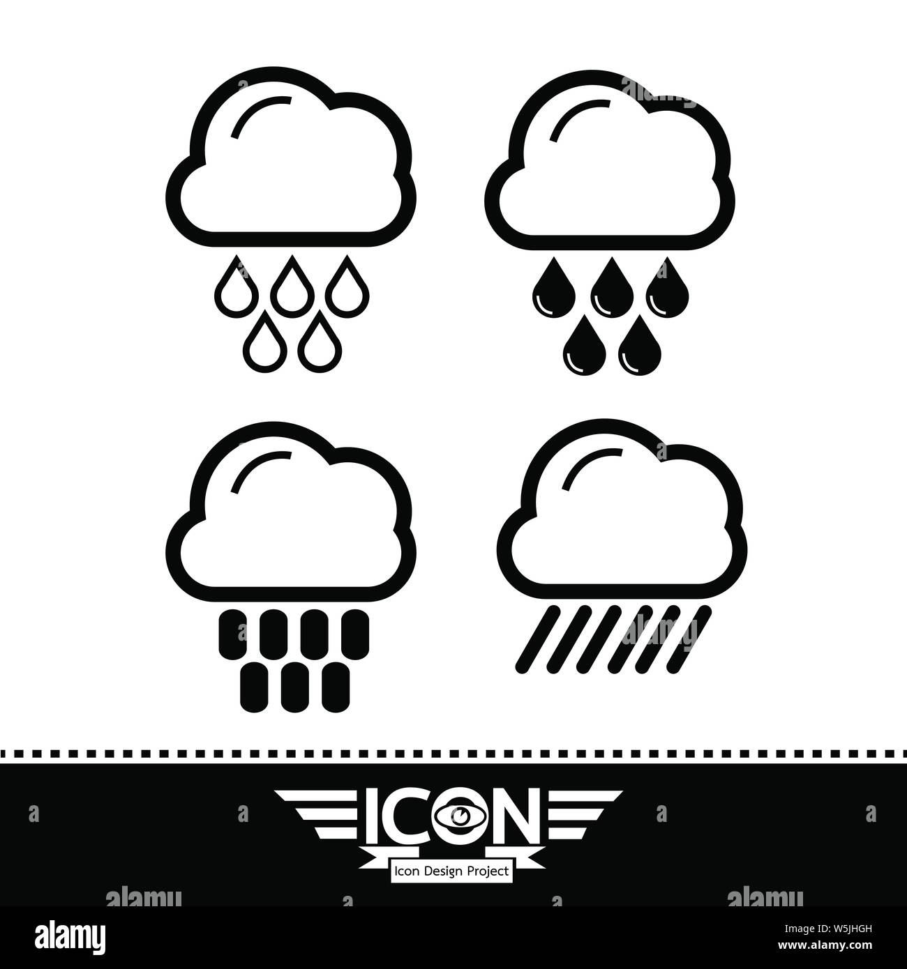 Regen-Wolken-Symbol Stock Vektor