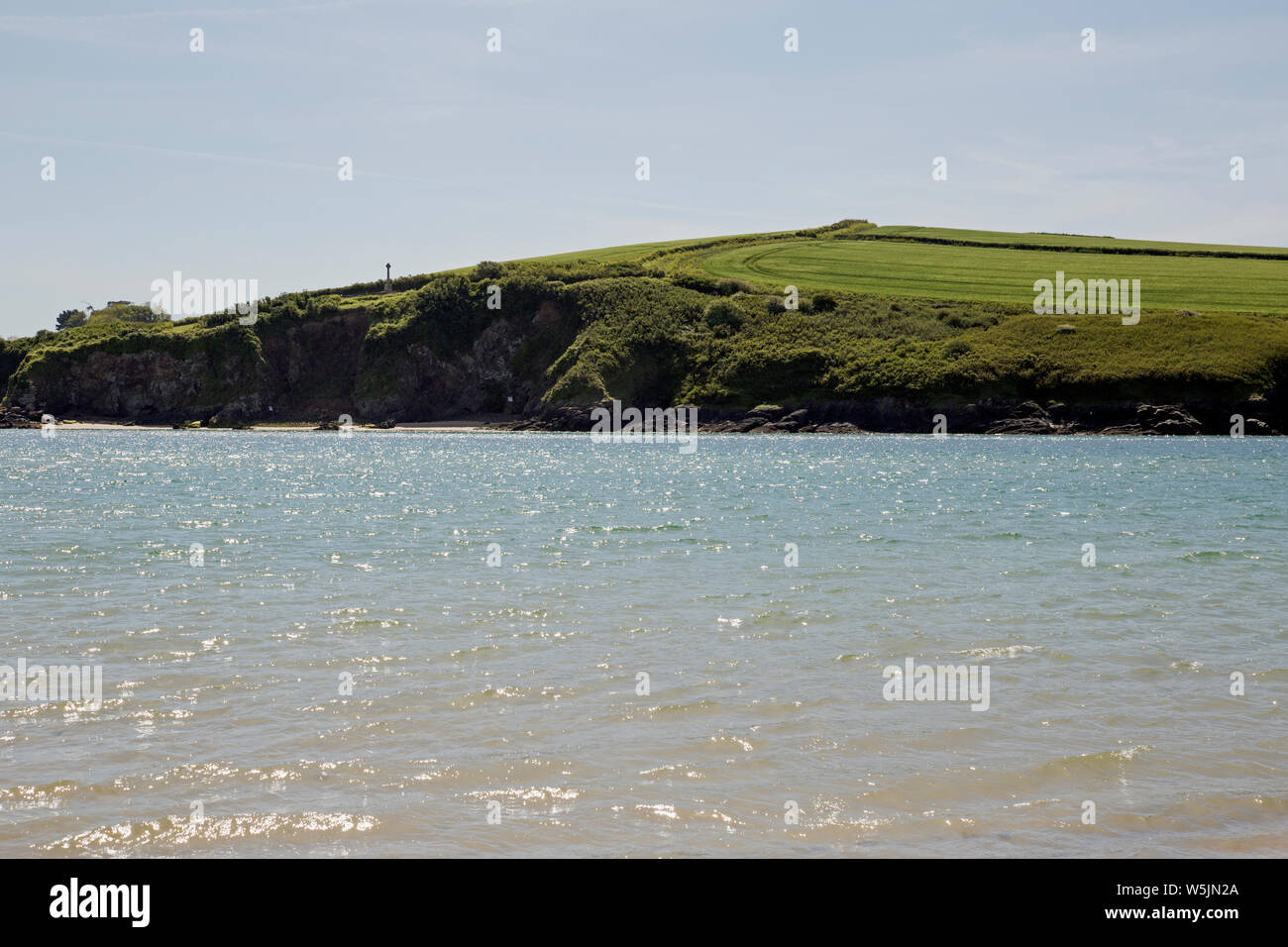 Seascape erschossen in der Nähe der Küste in der Nähe von Padstow, Cornwall, Engand Stockfoto