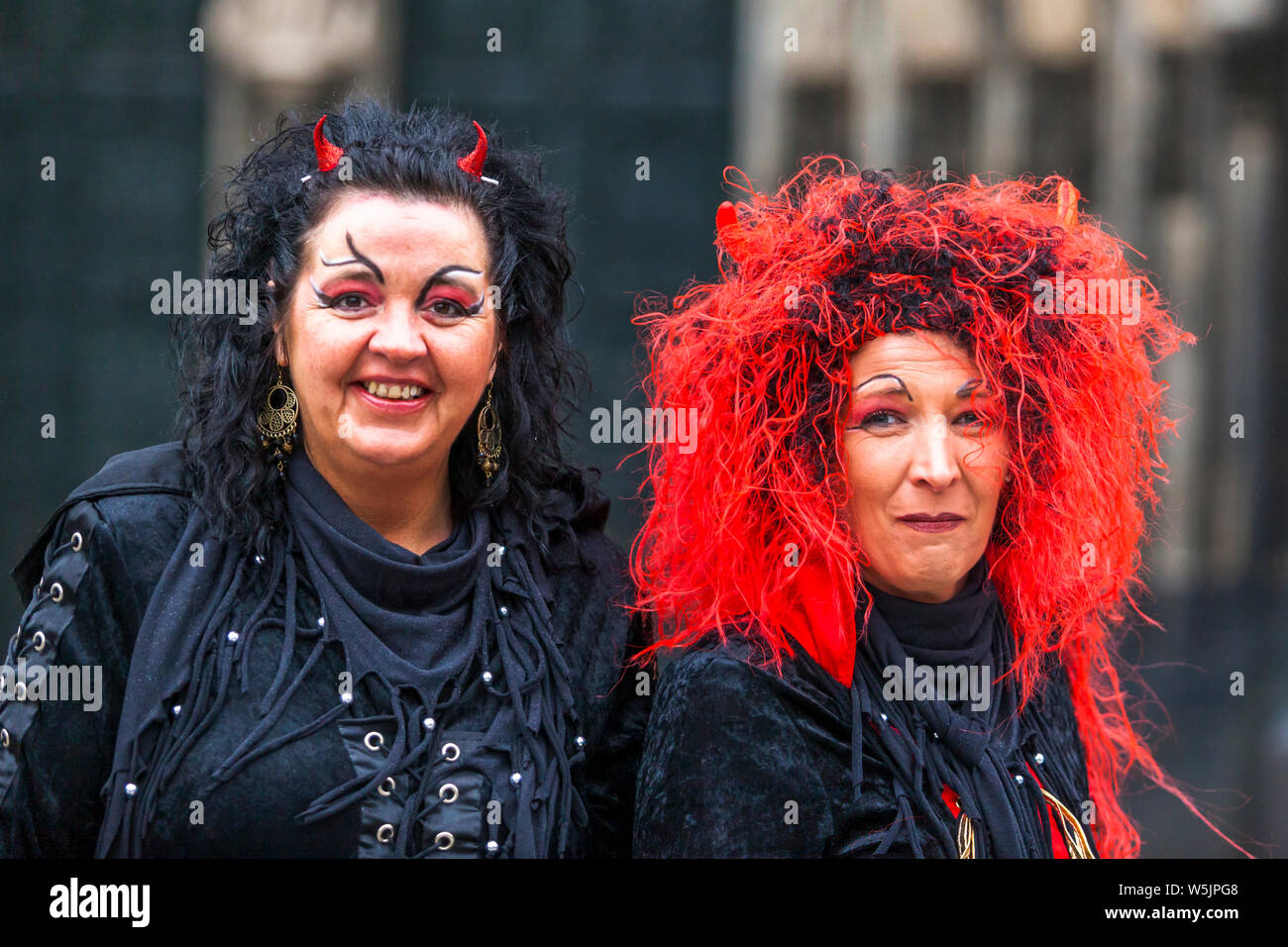 Teufel Kostüme in Köln Karneval, Deutschland Stockfoto