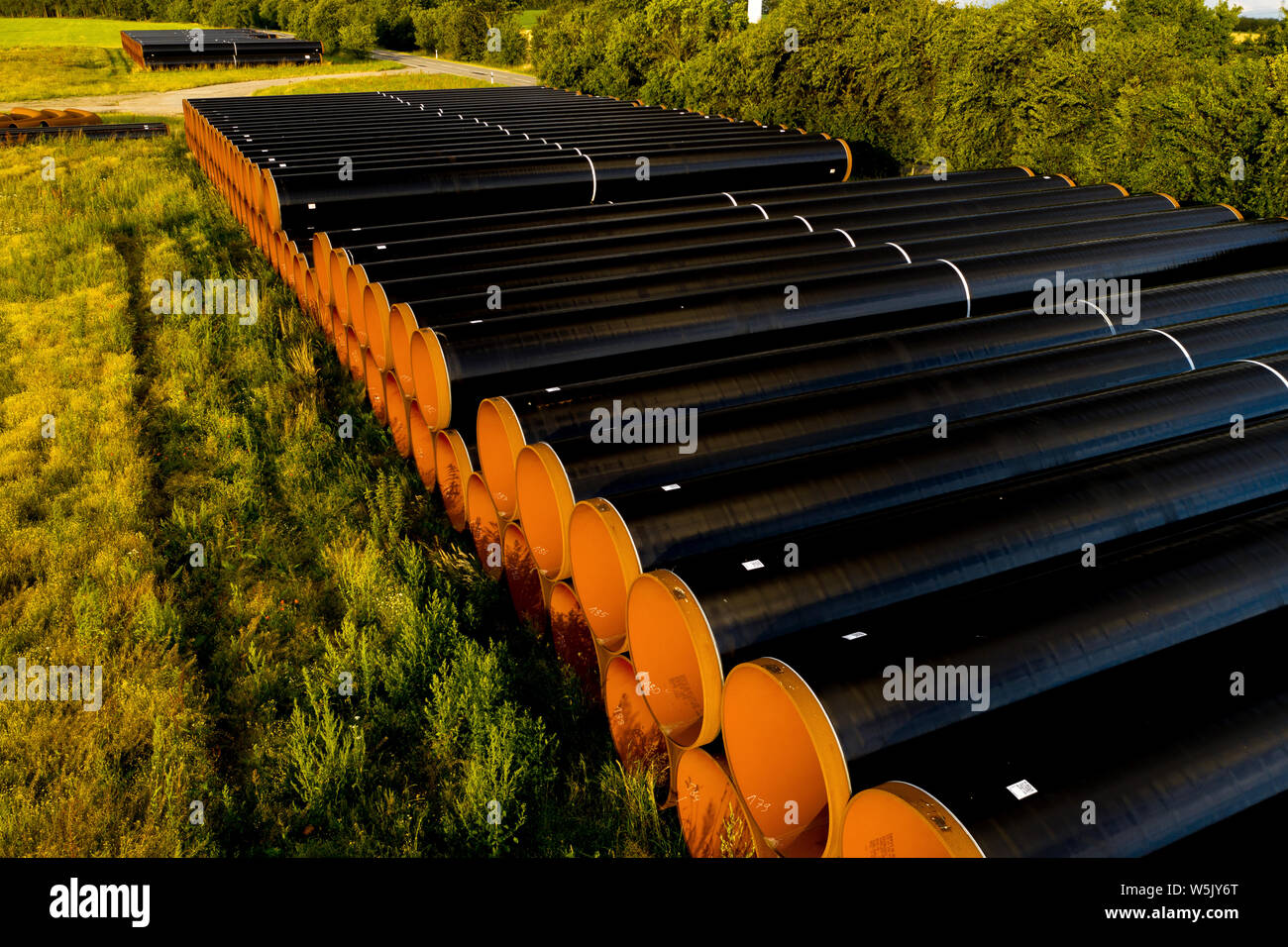 Neue gas piplines für Nord Stream Projekt Stockfoto