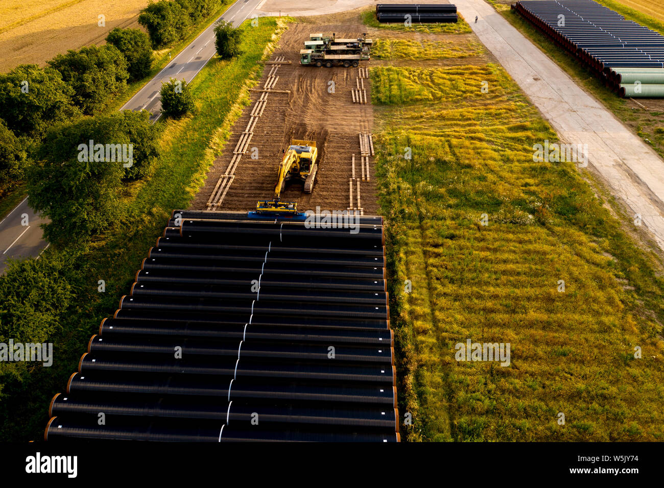 Neue gas piplines für Nord Stream Projekt Stockfoto