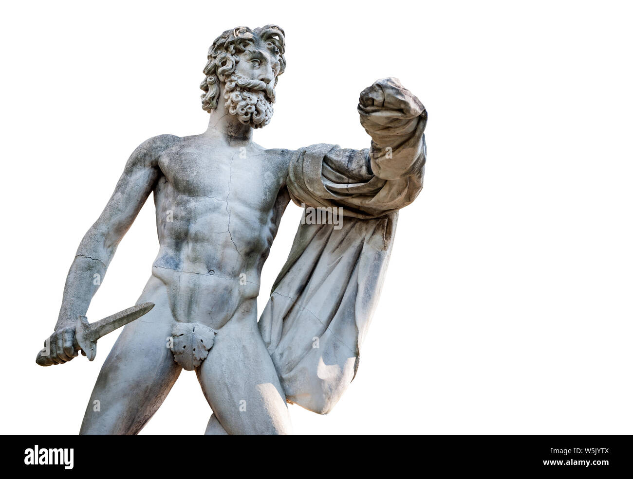 Florenz, Italien - 18. Juli 2017: Die griechische Tyrantcidal Statue ist eine Kopie der Statue von Aristogitone (447 b. c.) von Kritios und Nesiotes. Stockfoto