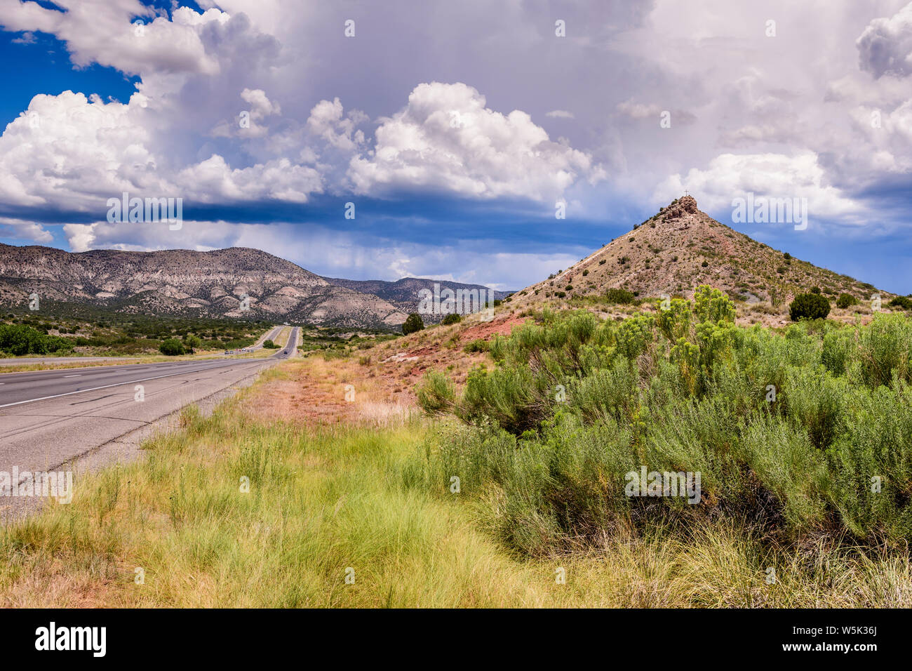 Runder Berg, Ort der 1868 Schlacht von runden Berg ein Scharmützel zwischen den Mescalero Apache und Tularosa tat Siedler, US Highway 70, New Mexiko. Stockfoto