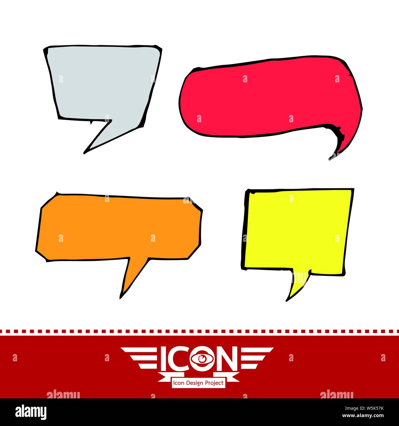 Speech Bubble Hand gezeichnet Stock Vektor