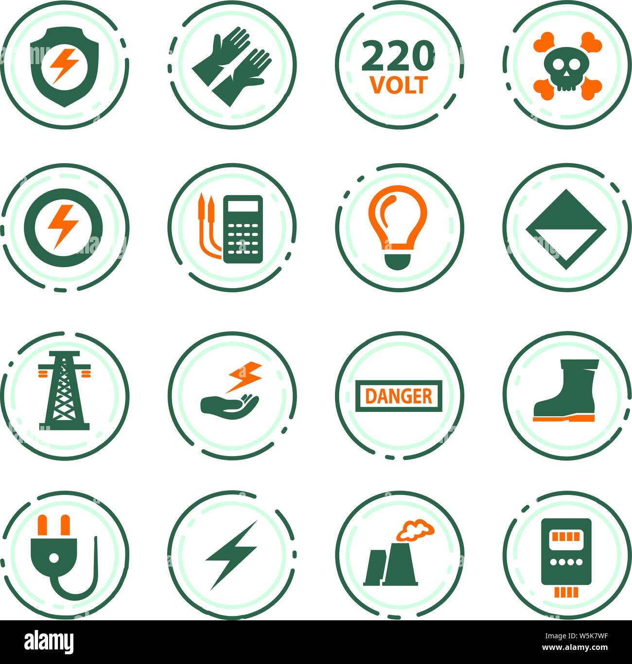 Hohe Spannung Icons für Websites und Benutzeroberfläche Stock Vektor