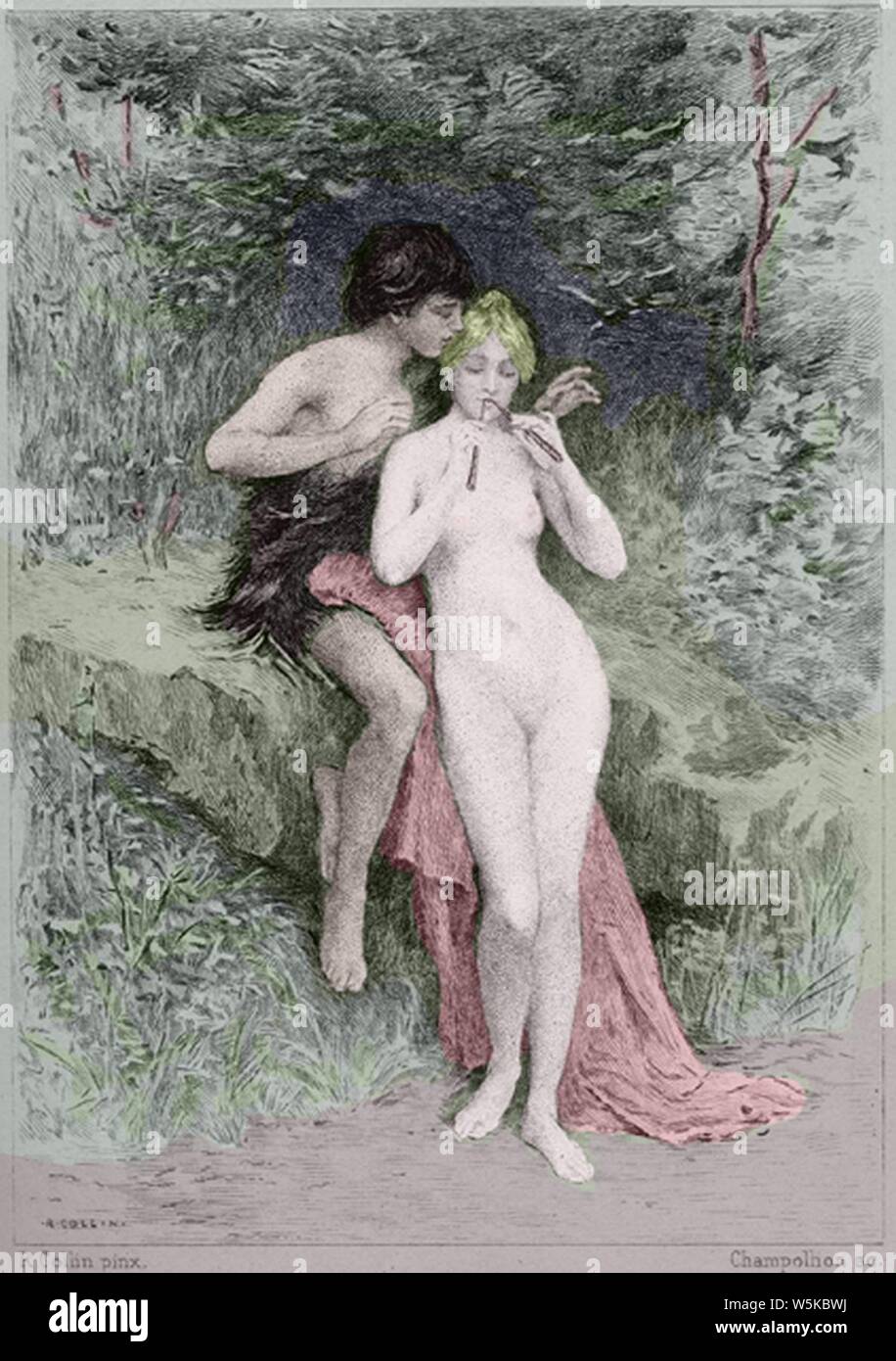 Daphnis und Chloe-Abdeckung. Stockfoto