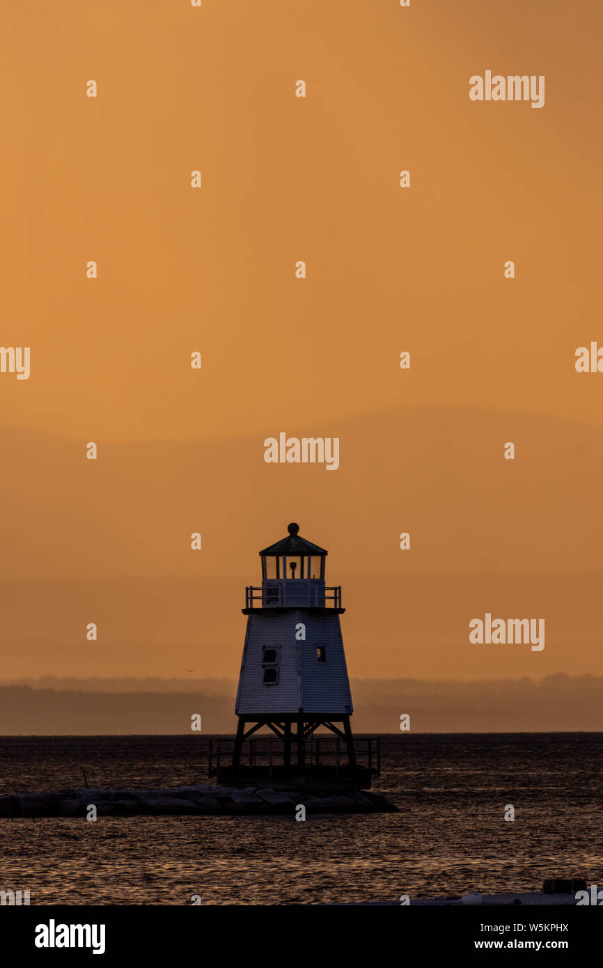 Leuchtturm auf See Champlain, Burlington Vermont Stockfoto