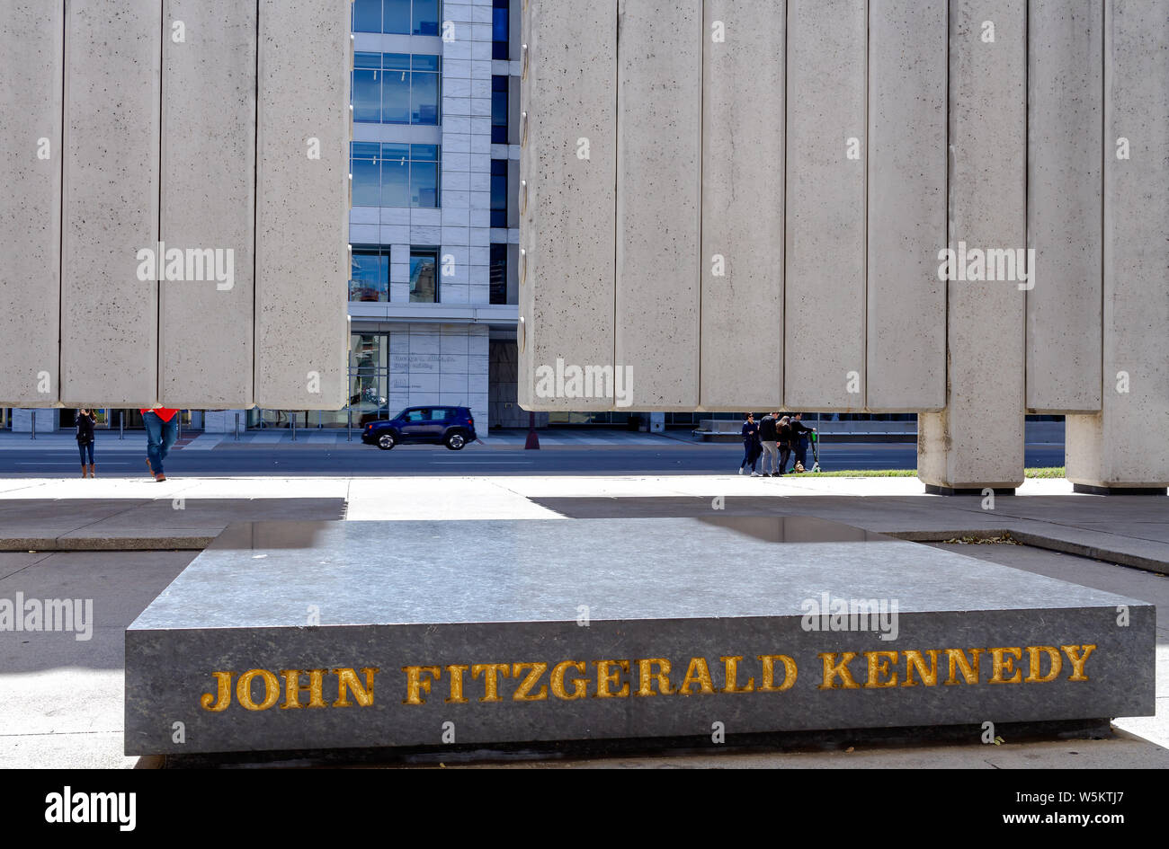 DALLAS, Texas - März 16. 2019, 2016: Kennedy Memorial, eine Hommage an John Fitzgerald Kennedy. Stockfoto