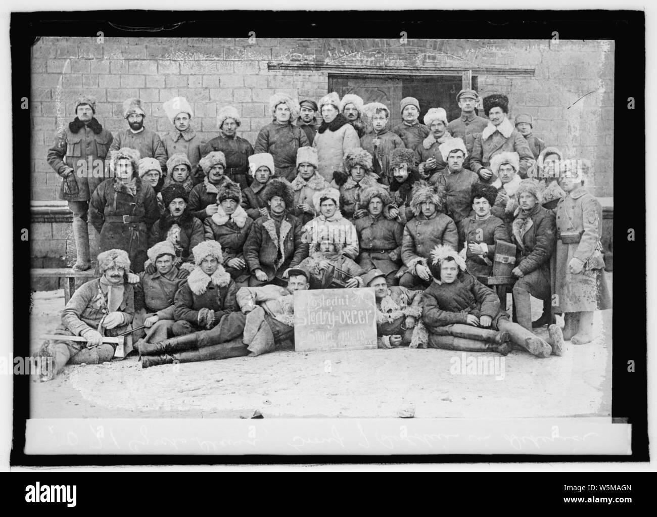 Czecho-Slavia, Gruppe von Soldaten in Sibirien Stockfoto