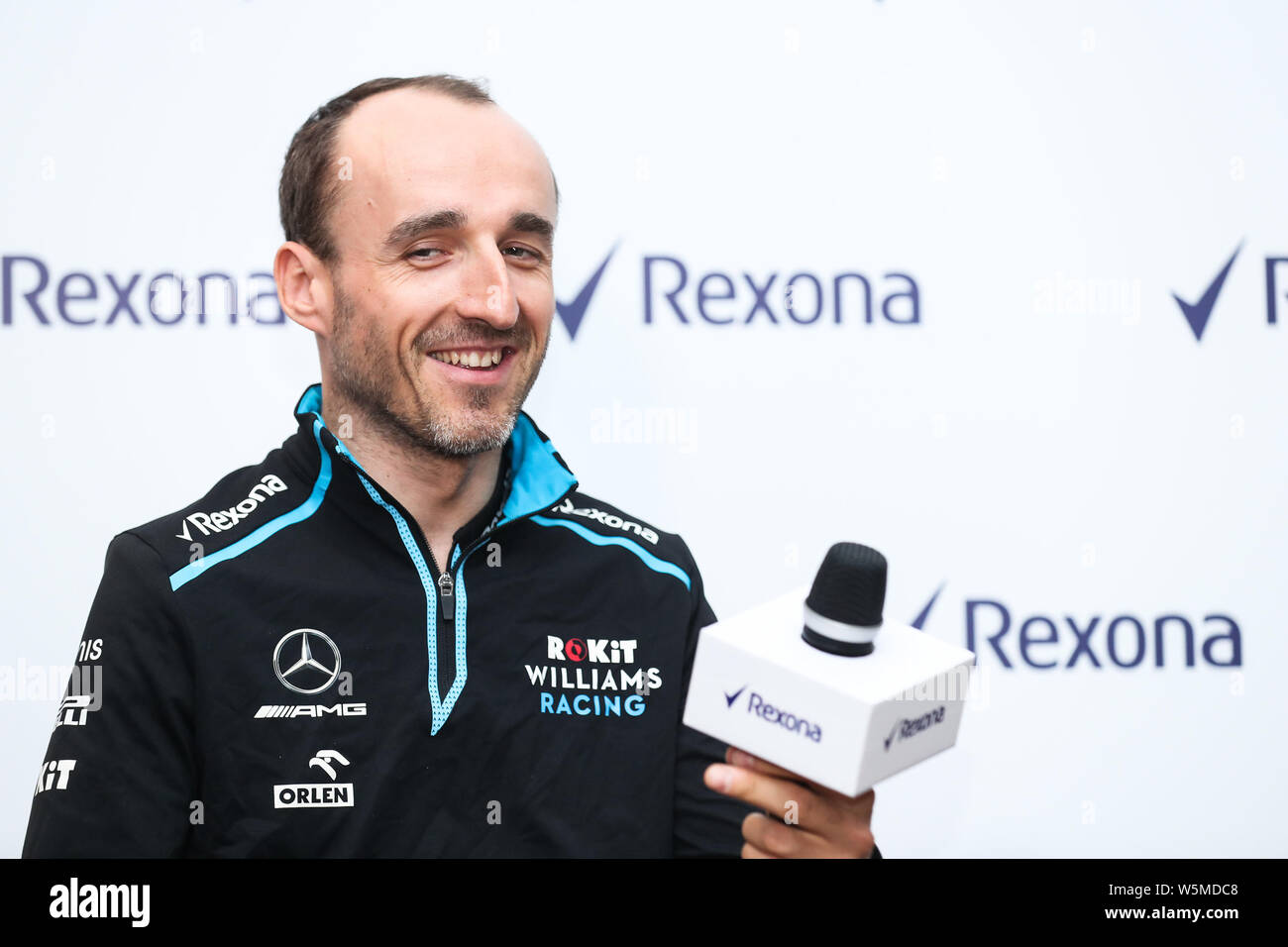 Polnische Formel-1-Pilot Robert Kubica nimmt an den Rexona Marke Veranstaltung in Shanghai, China, 10. April 2019. Stockfoto