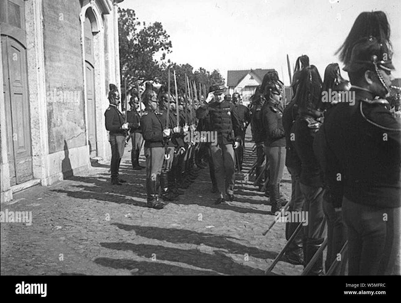 D.Manuel I passa Revista (Ch.-Fl. 111-4634). Stockfoto