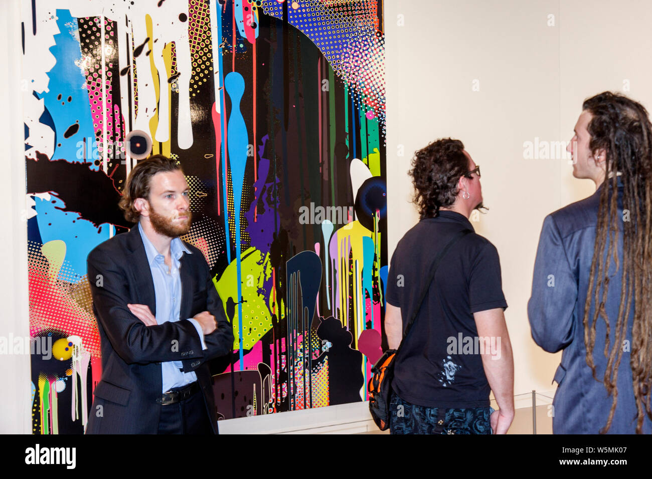 Miami Beach Florida, Miami Beach Convention Center, Art Basel, jährliche Ausstellung von Kunstwerken, modern, Shopping Shopper Shopper Shop Shops ma Stockfoto
