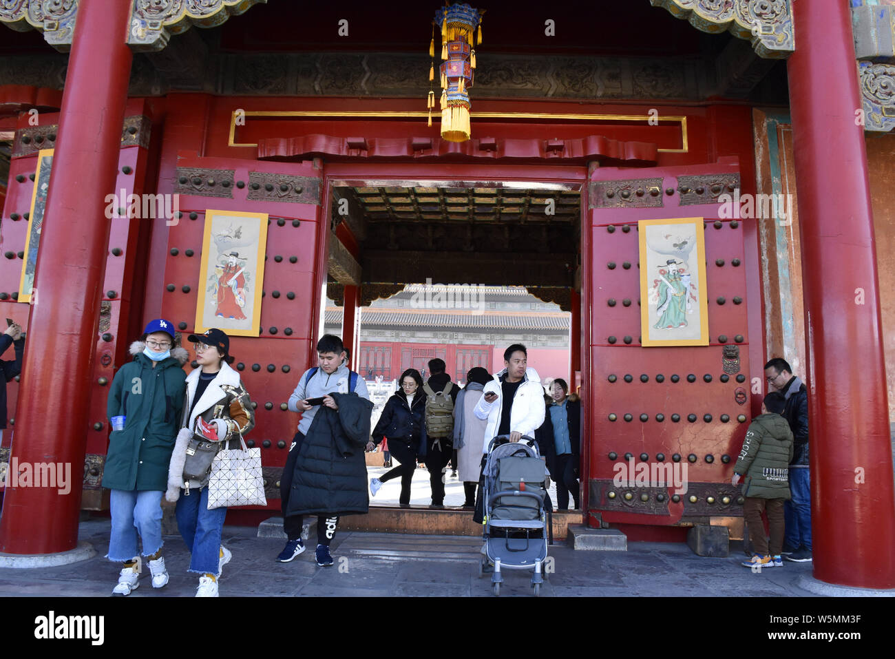 ---- Die Langlebigkeit Laternen (wanshou Deng) sind im Palace Museum in Peking, China, 22. Januar 2019 angezeigt. Die Palace Museum angehoben 20.05 Stockfoto