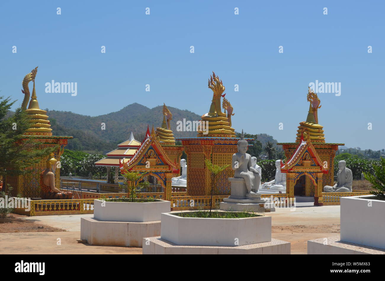 Mehrere Tempel im Wat Khao DIN Hua hin Thailand Asien Stockfoto