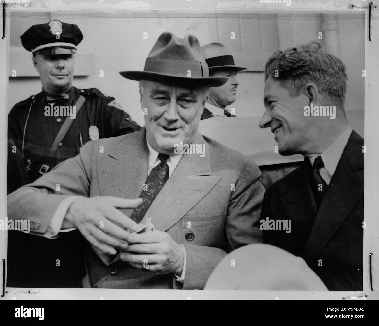 Franklin D. Roosevelt und Bürgermeister Williams von Miami, Florida Stockfoto