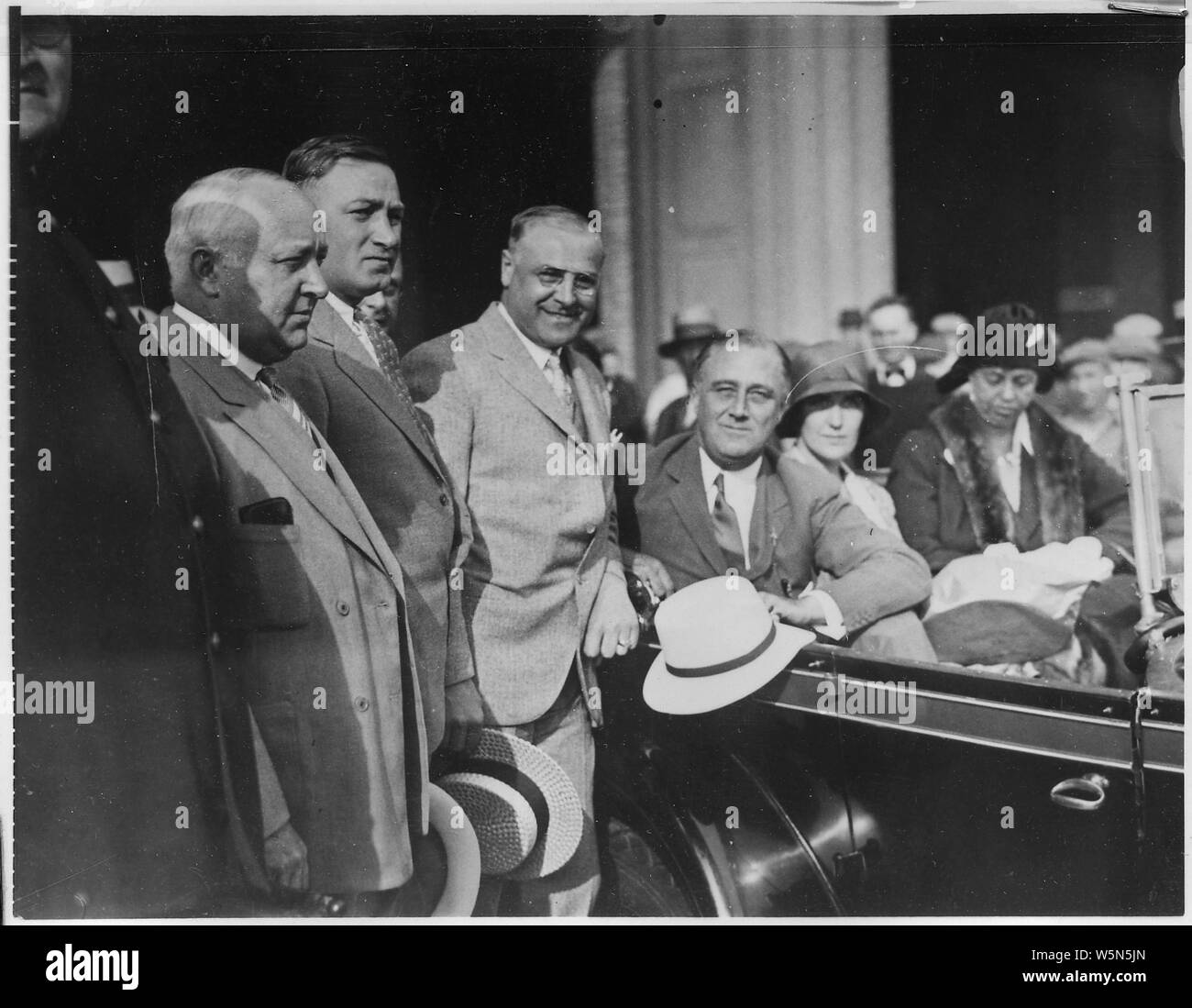 Franklin D. Roosevelt, Eleanor Roosevelt, Missy und 3 andere Stockfoto