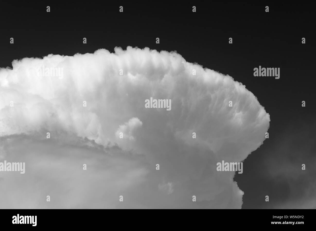 Schwarz-weiß Bild von einer großen Zelle der Cumulonimbus Cloud. Stockfoto