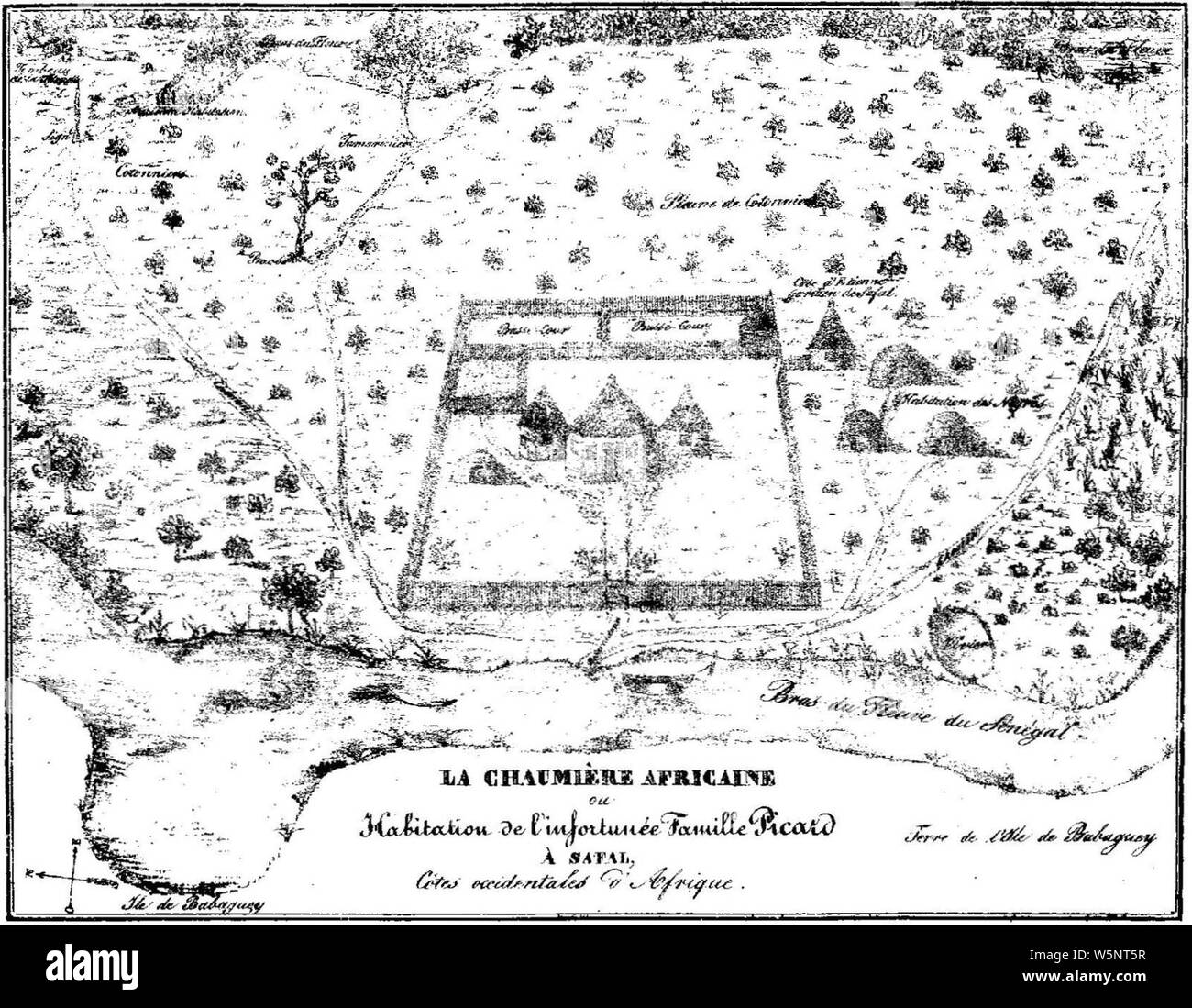 Dard-La Chaumière Africaine, 1824, Illust. 02. Stockfoto