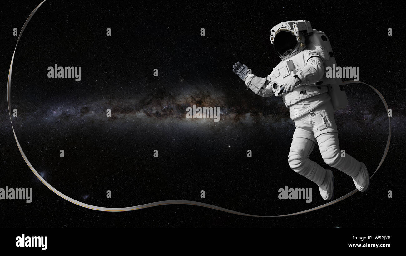 Astronauten unter den Sternen (3d Wissenschaft rendering) Stockfoto