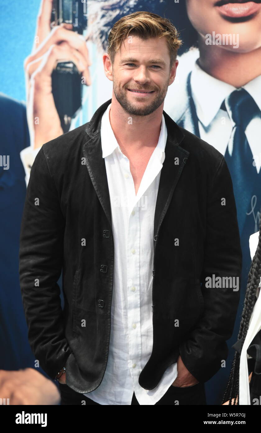 Australische Schauspieler Chris Hemsworth besucht die Premiere für neuen Film 'Men in Black: International" in Peking, China, 9. Juni 2019. Stockfoto