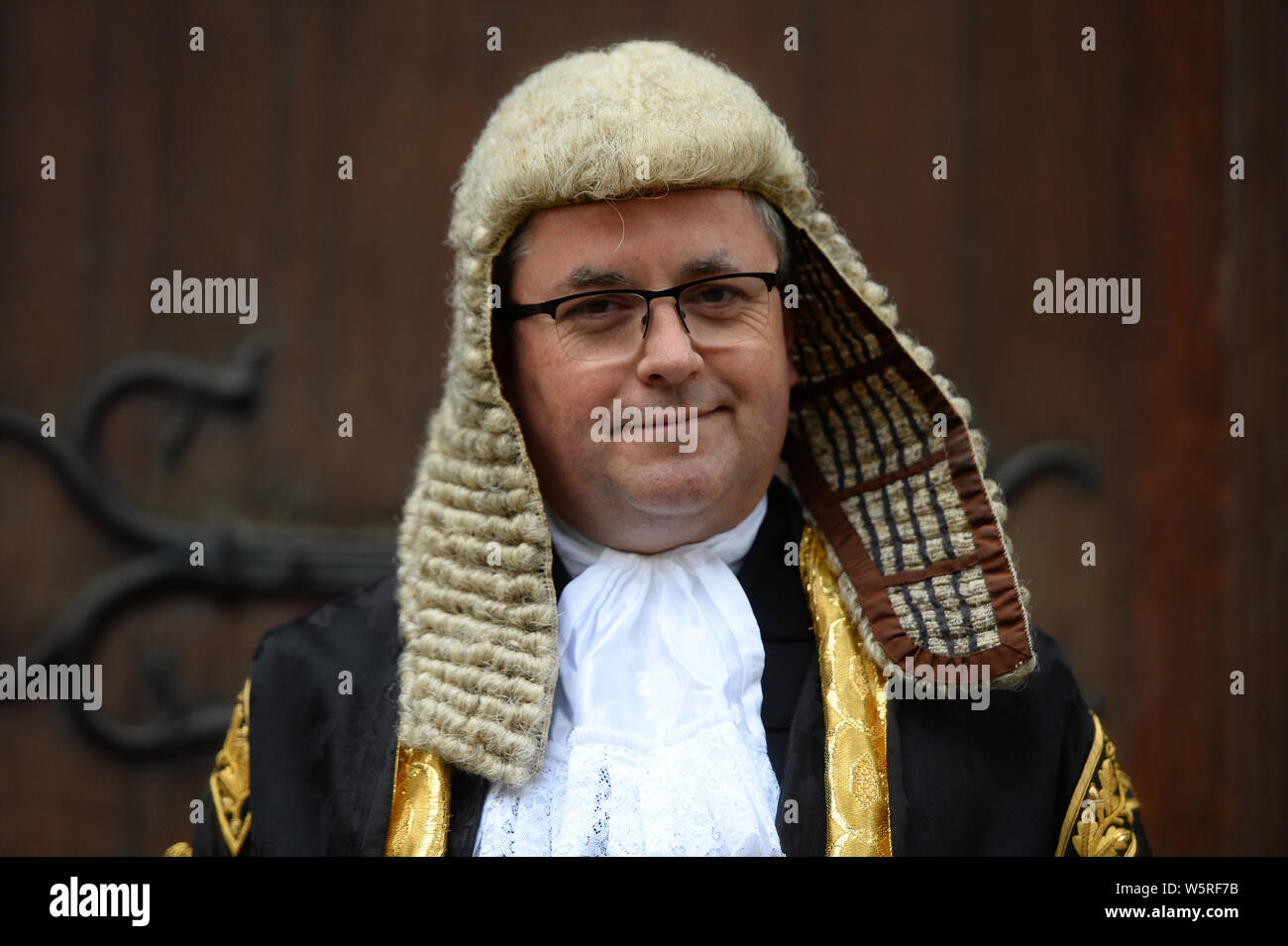 Robert Buckland QC kommt an der Royal Courts of Justice in London für seine Vereidigung Zeremonie als Herrn Bundeskanzler. Stockfoto