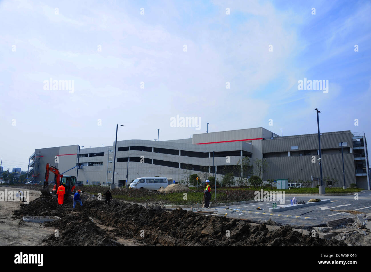 ------ Chinas erste Ziegel und Mörtel store der globalen Mitgliedschaft warehouse club Einzelhändler Costco Wholesale Corp. ist im Bau in Shanghai, Chi Stockfoto