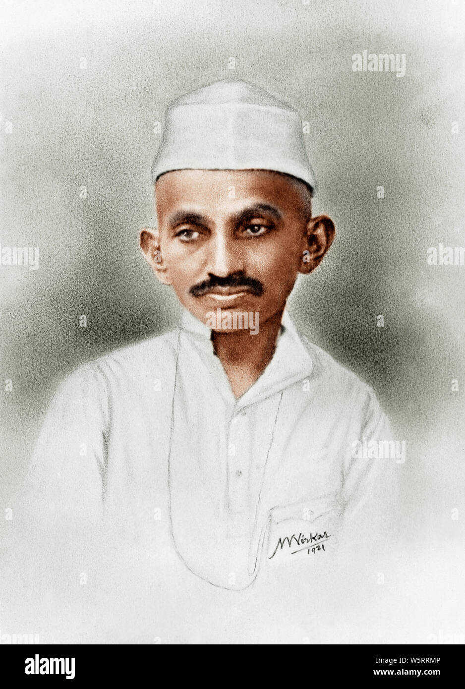 Alte vintage Foto von Mahatma Gandhi Indien Asien Juni 1921 Stockfoto