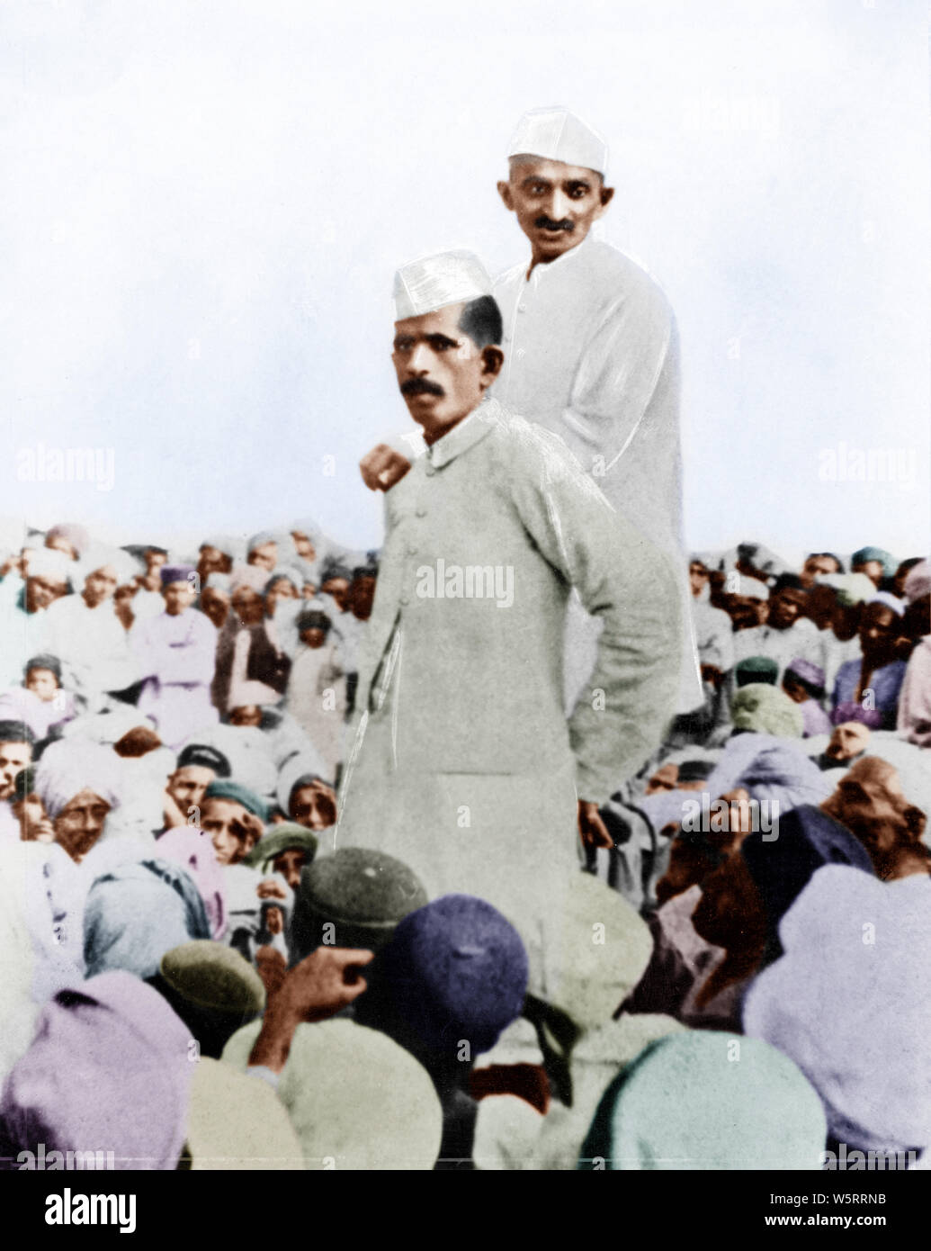 Mahatma Gandhi trifft sich gegen Rowlatt Act Shimla Himachal Pradesh Indien Asien Mai 1921 Alter Jahrgang 1900s Bild Stockfoto