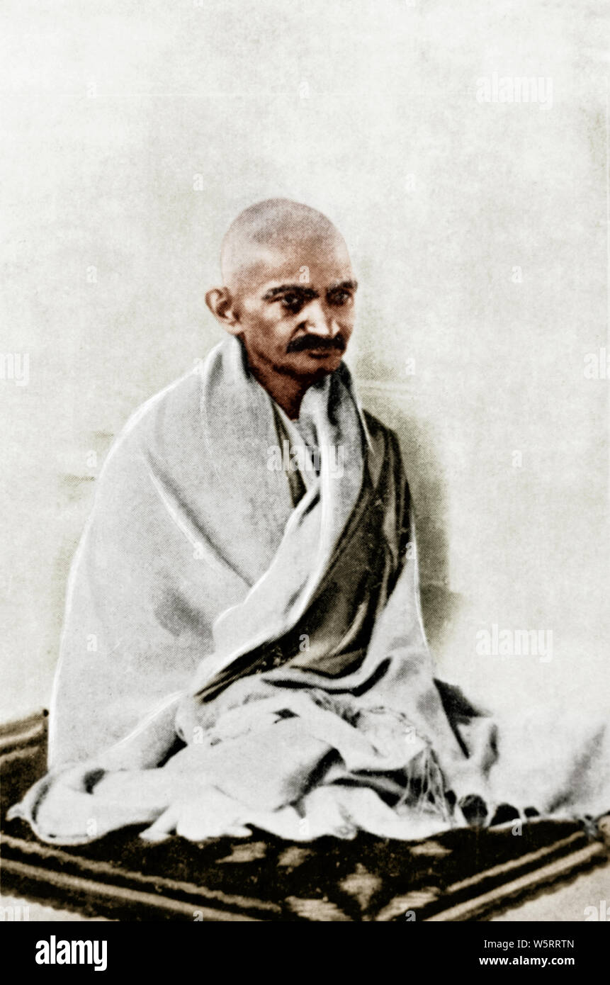 Mahatma Gandhi mit Kopf rasiert Madurai Tamil Nadu Indien Asien September 1921 Stockfoto