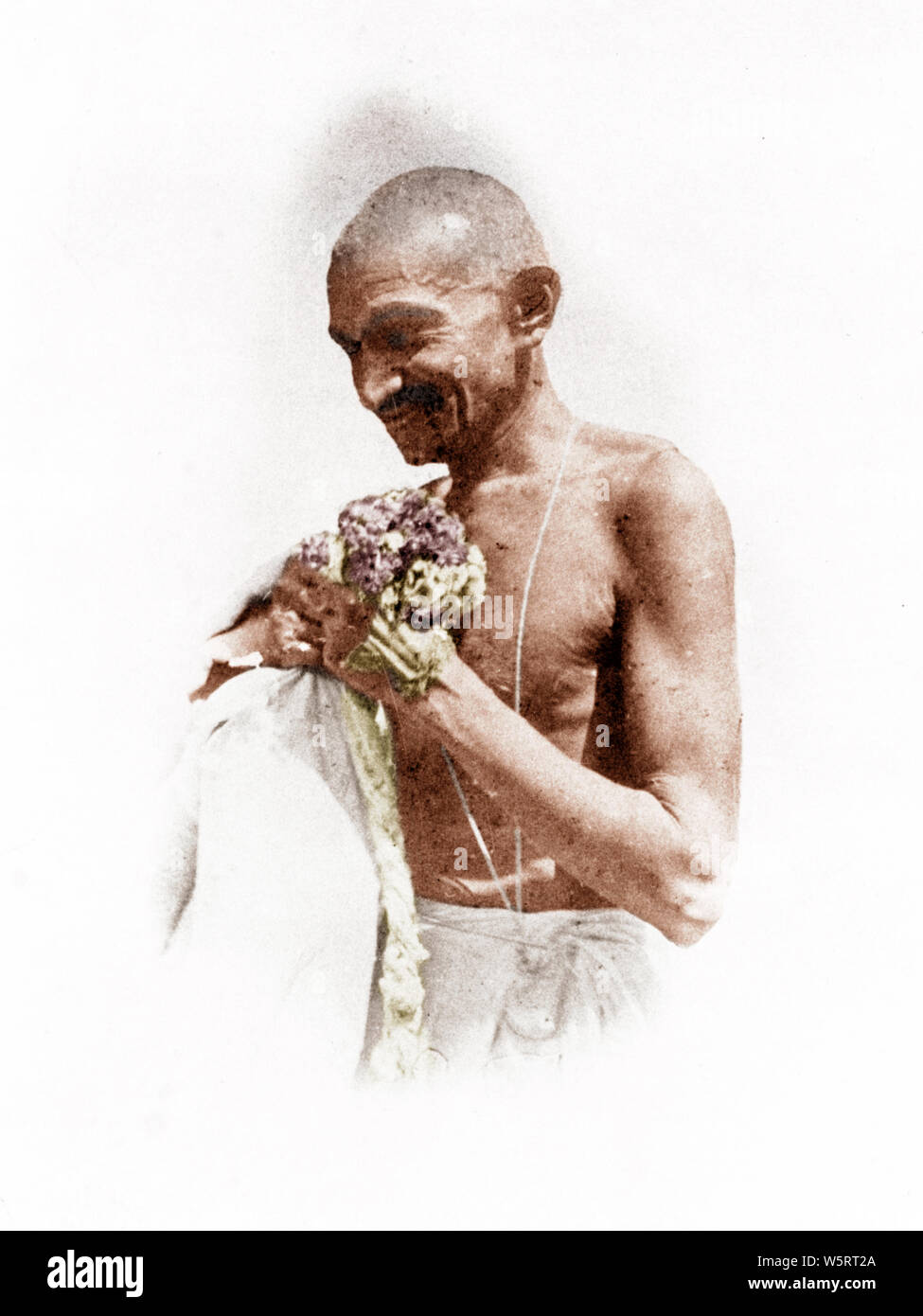 Mahatma Gandhi das Tragen der Heiligen thread Madurai Tamil Nadu Indien Asien 1921 Stockfoto