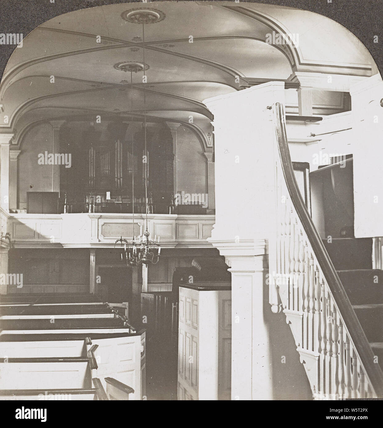 Die älteste Kirche in Neu-England, Newport, Rhode Island. 1920er-Jahre. Stockfoto