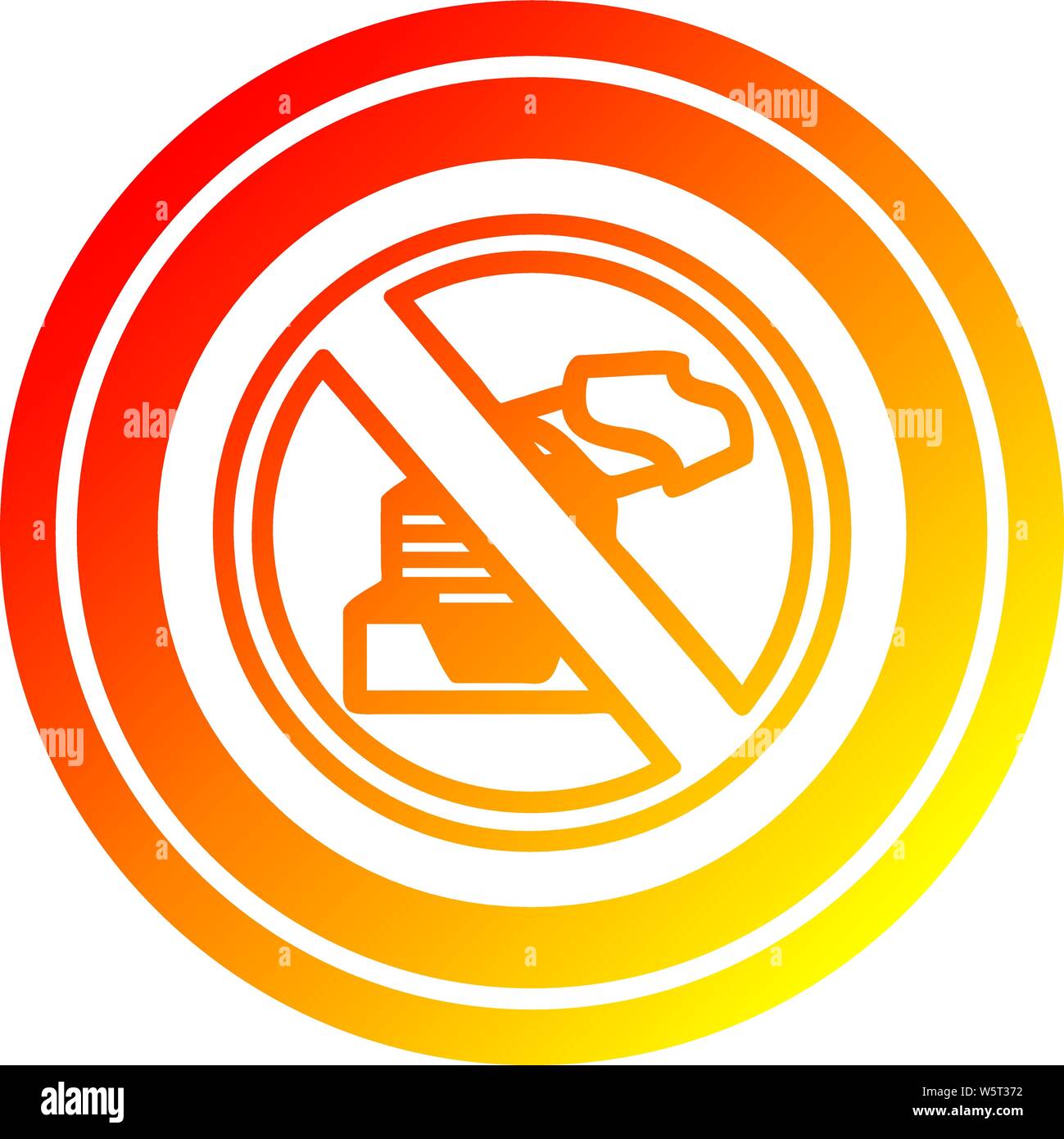 Papierloses Büro runden Symbol mit warmen Farbverlauf beenden Stock Vektor