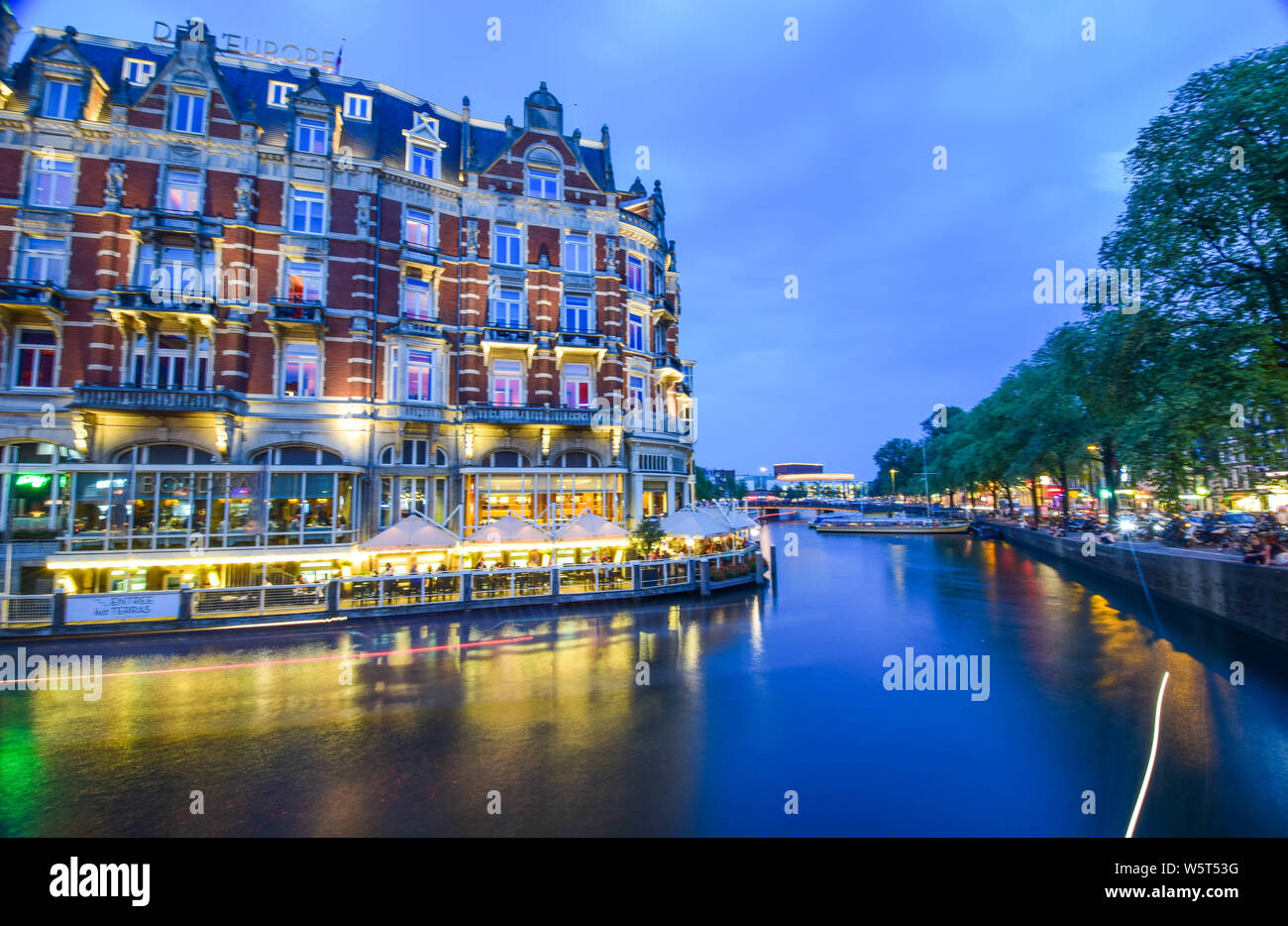 Amsterdam City bei Nacht Stockfoto