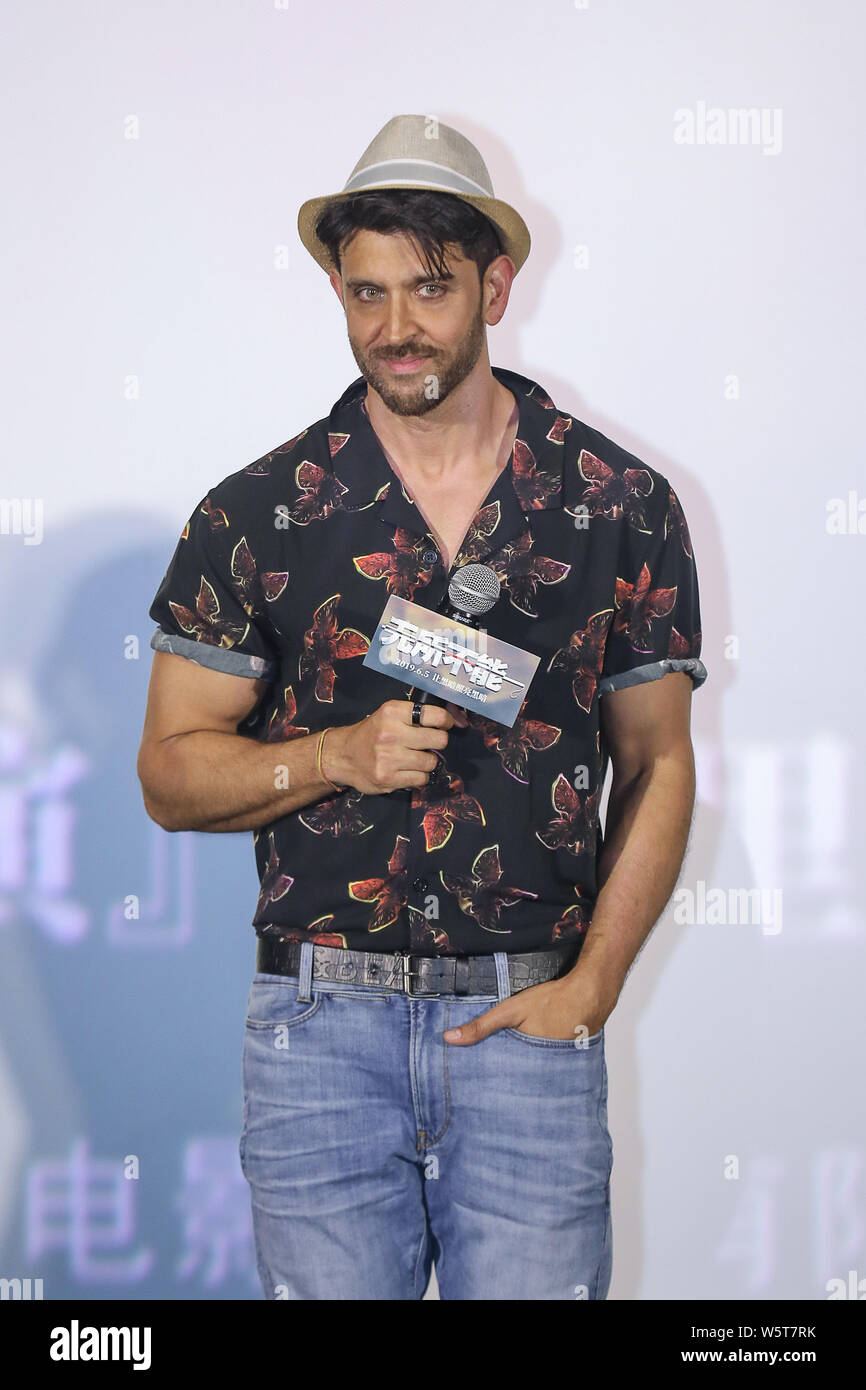 Indische Schauspieler hrithik roshan besucht eine Premiere für den Film "Kaabil" in Peking, China, 2. Juni 2019. Stockfoto