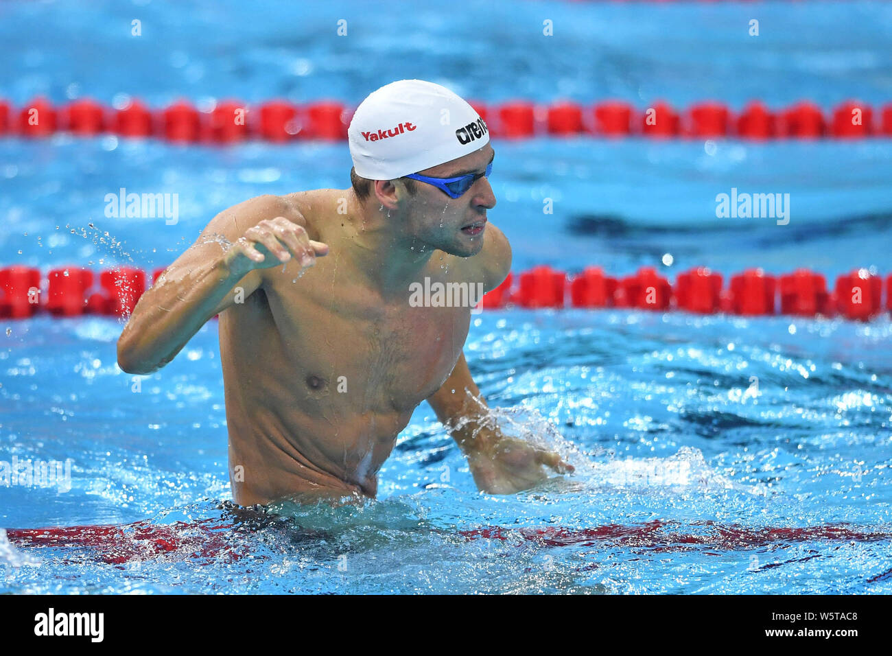 Tschad Le Clos von Amerika konkurriert in der Männer 100 m Schmetterling Finale bei den 14 FINA Schwimmweltmeisterschaften (25 m) in Hangzhou, China Stockfoto