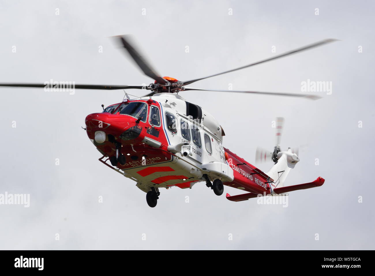 Küstenwache Leonardo AW 189 Hubschrauber G-MCGU im Royal International Air Tattoo RIAT 2019 an RAF Fairford, Gloucestershire, VEREINIGTES KÖNIGREICH Stockfoto