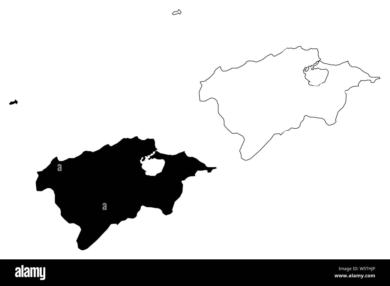 Bizerte Gouvernorat (Governorates von Tunesien, Tunesische Republik) Karte Vektor-illustration, kritzeln Skizze Bizerte Karte Stock Vektor