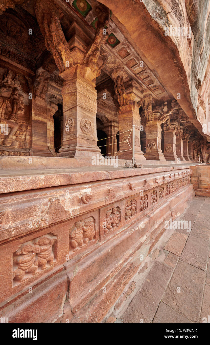 Badami Höhlen, Karnataka, Indien Stockfoto