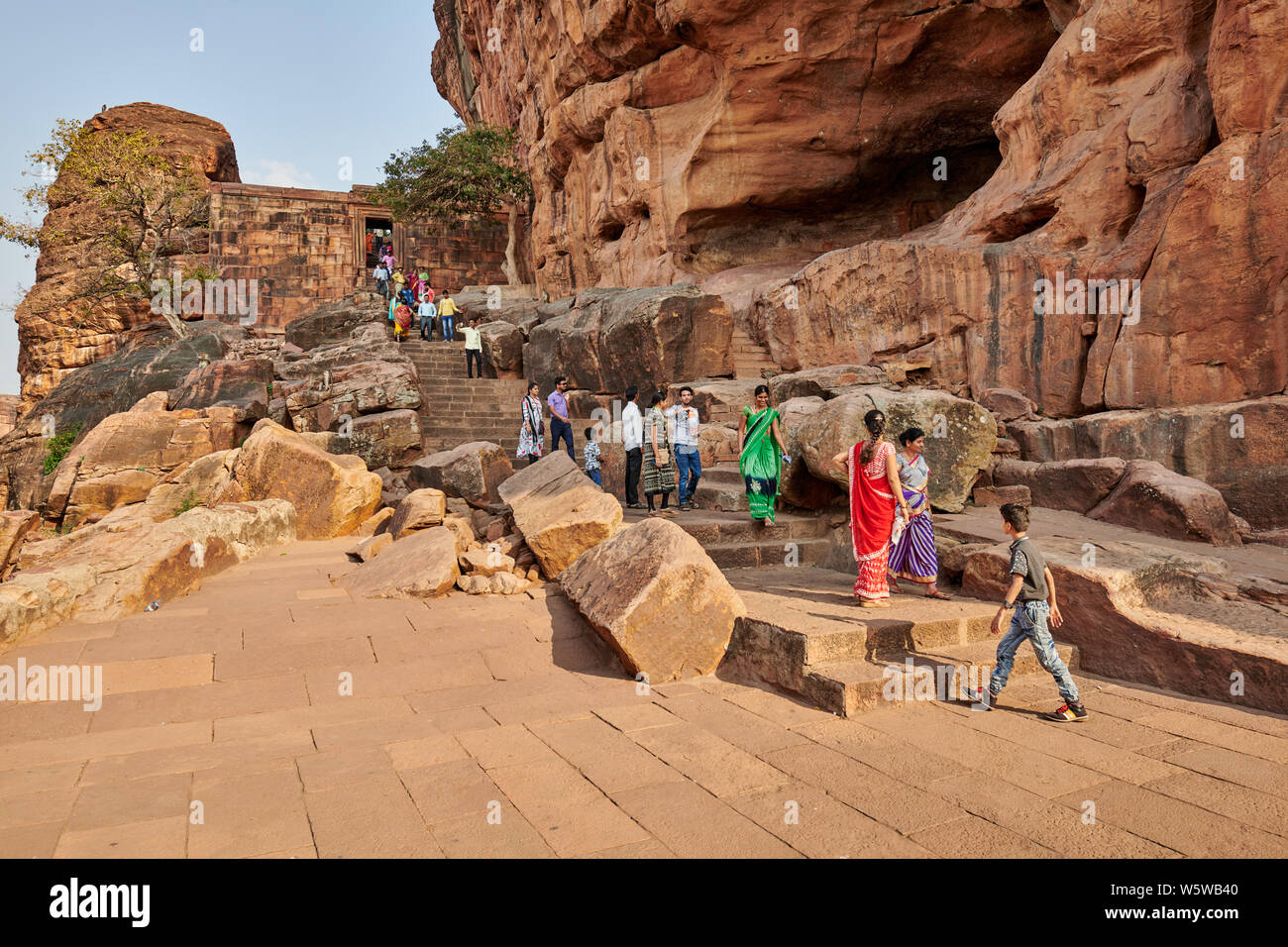 Badami Höhlen, Karnataka, Indien Stockfoto